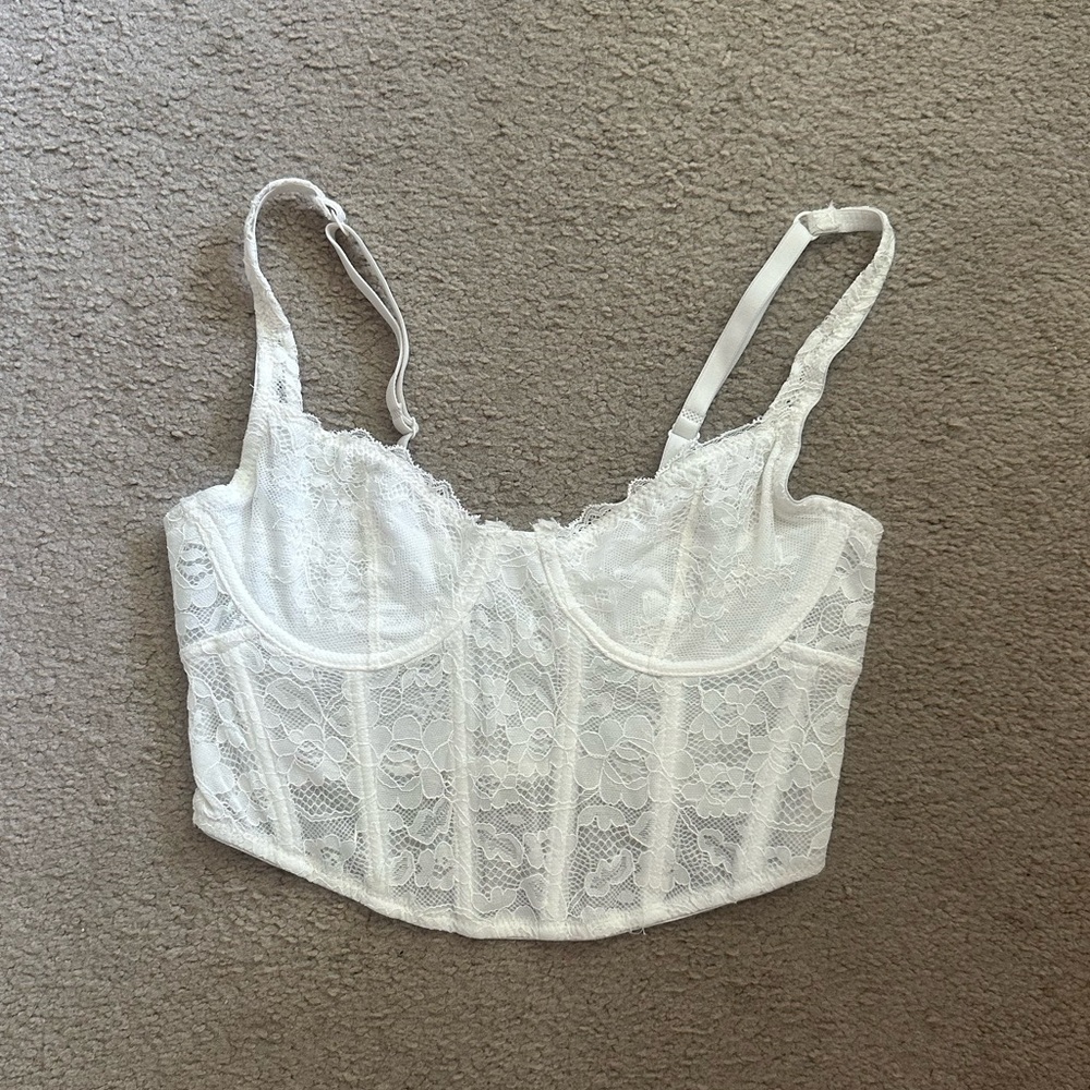 NWT Tilly’s white corset tank top
